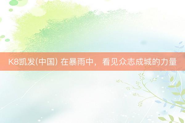 K8凯发(中国) 在暴雨中，看见众志成城的力量