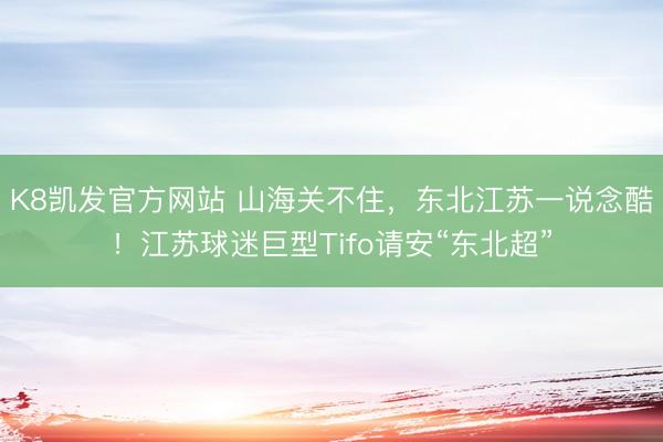 K8凯发官方网站 山海关不住,东北江苏一说念酷!江苏球迷巨型Tifo请安“东北超”