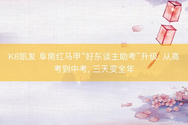 K8凯发 阜南红马甲“好东谈主助考”升级: 从高考到中考, 三天变全年