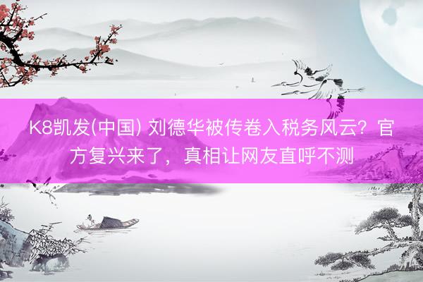 K8凯发(中国) 刘德华被传卷入税务风云？官方复兴来了，真相让网友直呼不测