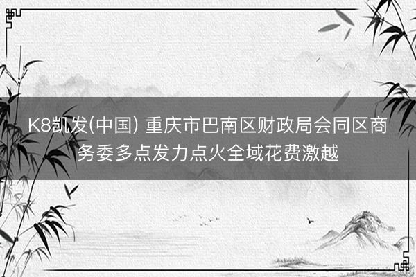 K8凯发(中国) 重庆市巴南区财政局会同区商务委多点发力点火全域花费激越