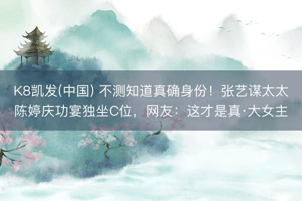 K8凯发(中国) 不测知道真确身份!张艺谋太太陈婷庆功宴独坐C位,网友:这才是真·大女主