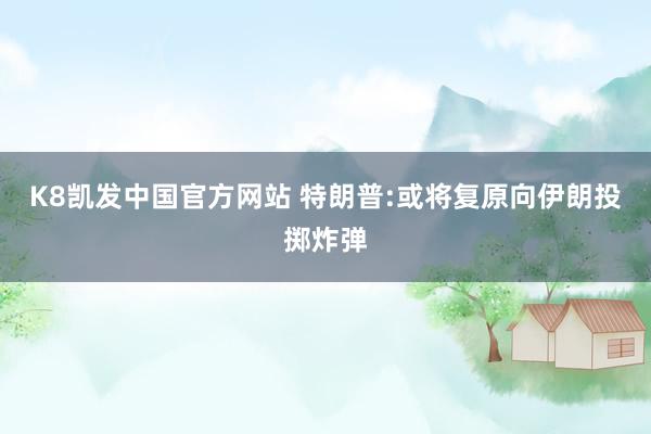 K8凯发中国官方网站 特朗普:或将复原向伊朗投掷炸弹