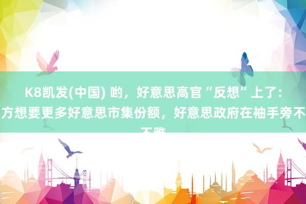 K8凯发(中国) 哟，好意思高官“反想”上了：中方想要更多好意思市集份额，好意思政府在袖手旁不雅